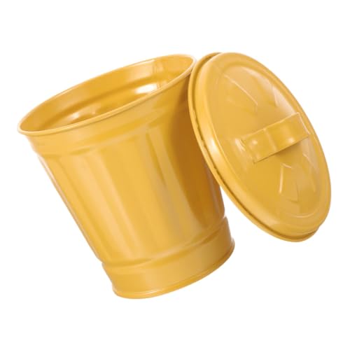 Ipetboom Kleiner Metall mülleimer mit Deckel Kompakter Tisch abfalleimer aus Stabilem Metall Praktischer Papierkorb für Wohnzimmer Büro Schlafzimmer Vielseitiger von Ipetboom