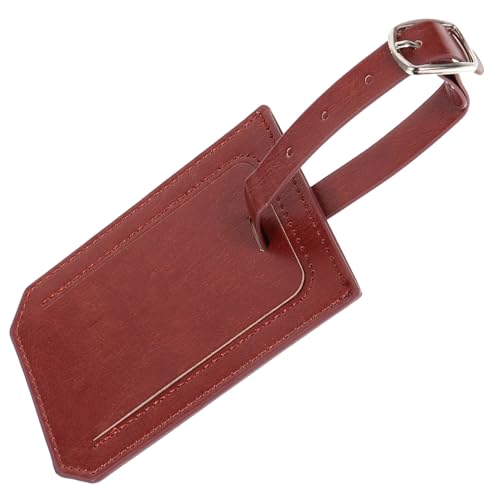 Ipetboom Kofferanhänger aus Langlebigem Pu material Flexibler Gepäckanhänger mit Namensschild Braun für Reisetaschen und Koffer Sicherer Sichtschutz Praktisches Design für Reisen und von Ipetboom