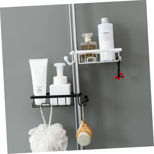 Ipetboom Küchenspüle Aufbewahrungsregal aus Kunststoff und Metall Rostfrei mit Haken für Schwamm und Seife Abnehmbar und Einfach zu Montieren Weiß Geeignet für Runde Wasserhähne ohne von Ipetboom