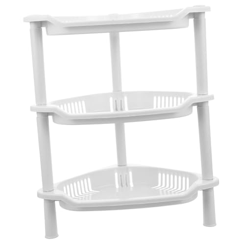 Ipetboom 3schicht Weißer Kunststoffregalständer Eckregal Für Aufbewahrungslösungen in Küche Und Bad Regal-Organizer Mit Ablagefächern Zum Ordnen Kleiner Gegenstände Ipetboom 3schicht Weißer Kunststoffregalständer Eckregal Für Aufbewahrungslösungen in Küche Und Bad Regal-Organizer Mit Ablagefächern Zum Ordnen Kleiner Gegenstände von Ipetboom
