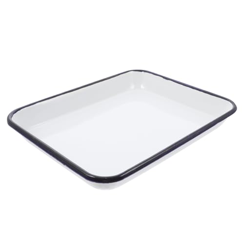 Ipetboom Laboratory Storage Tray aus Emaille Weißes Quadratisches Aufbewahrungstablett für Experimentelle Werkzeuge Hygienisch und Hitzebeständig Leicht zu Reinigen für Labor und Haushalt von Ipetboom