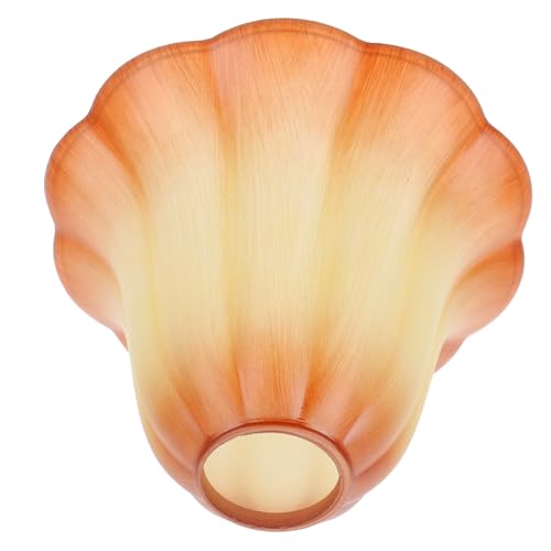 Ipetboom Lampenschirm Champagner Glas Glockenform Frosted Stilvoller Lampenzubehör für Deckenleuchte Tischlampe mit Rustikalem Blumenmuster und Sanftem Licht von Ipetboom