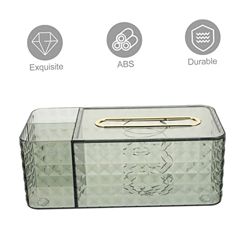 Ipetboom Leichte Multifunktionale Taschentücherbox mit Fernbedienungsfach Stabiler Aufbewahrungsbox für Schreibtisch und Büro Kompakt Platzsparend Elegantes Grünes Design Geeignet für von Ipetboom