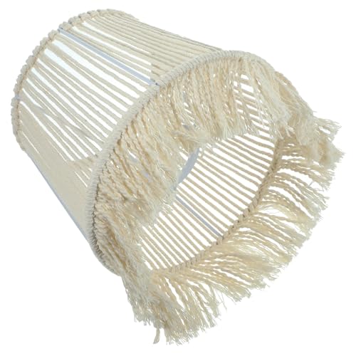Ipetboom Macrame Lampenschirm für Tischlampe Handgefertigt Boho Stil Kreativer Lampenschirm aus Baumwollseil für Schlafzimmer Wohnzimmer Dekor von Ipetboom