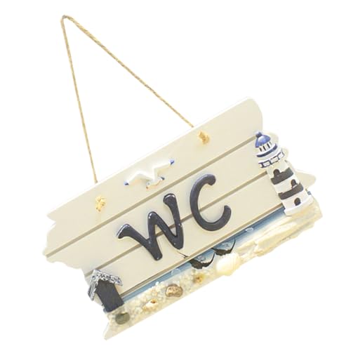 Ipetboom Mediterranes Wc Schild aus Holz Kreative Hängende Toiletten deko Modernes Design Vintage Stil Wc Türschild für Badezimmer und Öffentliche Toiletten Hochwertiges Holz Stilvolle von Ipetboom