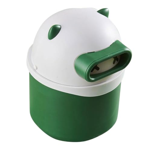 Ipetboom Mini Desktop Mülleimer mit Deckel Süßer Panda Abfallbehälter aus Kompakter Schreibtisch Mülleimer für Büro Badezimmer und Schlafzimmer Praktischer Tischabfallkorb Dunkelgrün von Ipetboom