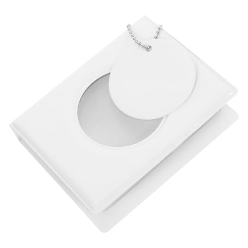 Ipetboom Mini Fotokartenhalter Buch Tragbarer Fotokarten Ordner mit Rundem Hohl Design für K Pop Fotokarten Stilvoller und Eleganter Kartenhalter Weiß von Ipetboom