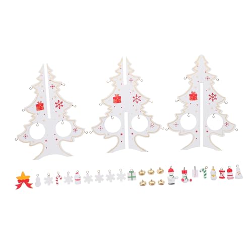 Ipetboom Mini Holz Weihnachtsbaum mit Glocken Natürliche Weihnachtsbaum Deko Tisch Weihnachtsdeko für Party und Schaufenster Handgefertigtes Xmas Baum Modell aus Holz von Ipetboom