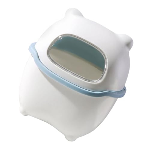 Ipetboom Mini Tischmülleimer mit Deckel Kompakter Abfalleimer für Schreibtisch und Badezimmer Süßer Cartoon Stil Blau Praktisch für Zuhause Büro und Wohnräume von Ipetboom
