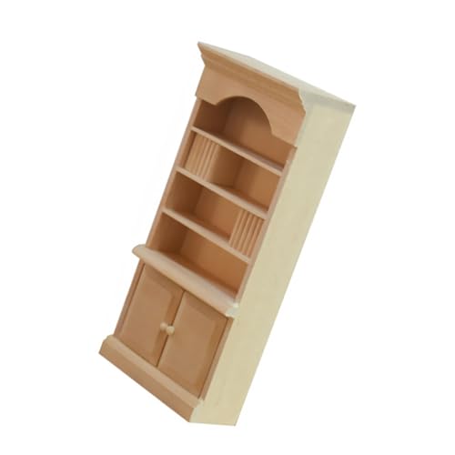 Ipetboom Miniatur Holz Bücherregal Modell mit Beweglicher Tür Handgefertigtes Miniaturmöbel für Puppenhaus Leichtes Tragbares Design als Dekoration von Ipetboom
