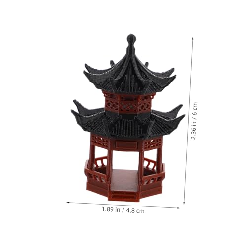 Ipetboom Miniatur Pagodenfigur Micro Landschaftsdekor Eleganter Sechseckiger Pavillon Hohe Feng Shui Gartendekoration Für Aquarium Bonsai Feengarten Ornamente von Ipetboom