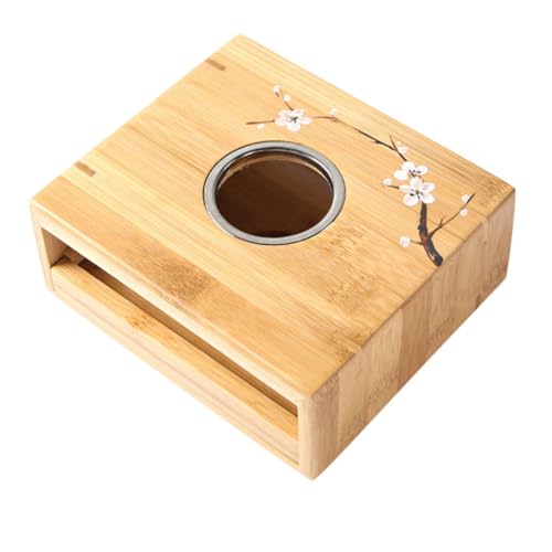 Ipetboom Multifunktionaler Teewärmer mit Bambusbasis Aromatherapie Stövchen und Teekannenhalter Vielseitig als Milch und Speisewärmer Geeignet für Wohnzimmer Büro und Teestube von Ipetboom