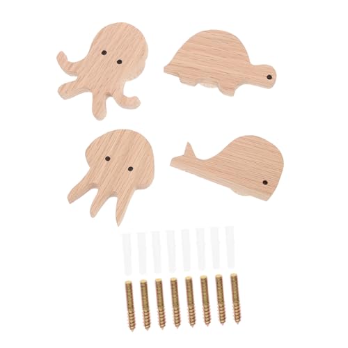 Ipetboom Multipurpose Wandhaken aus Robustem Eichenholz Tierische Kopf Designs Einfache Montage Hohe Tragkraft Teiliges für Garderobe Kinderzimmer und Eingangsbereich von Ipetboom