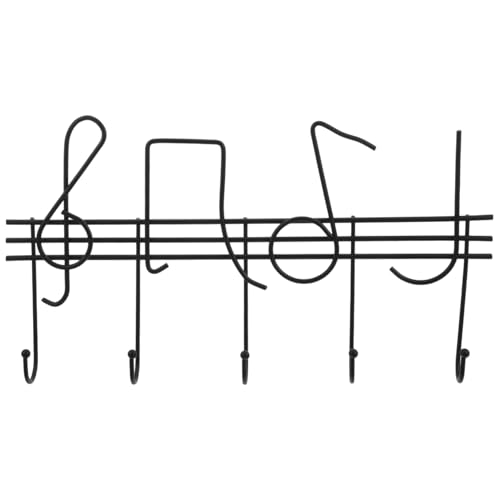 Ipetboom Nordischer Musiknoten Wandhaken Metall Schlüsselhalter Dekorativer Garderobenhaken für Flur Eingangsbereich Einfache Montage Robuste Wandbefestigung von Ipetboom