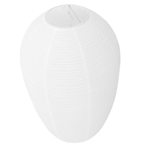 Ipetboom Ovaler Japanischer Papierlampenschirm Weiß Faltbarer Reispapier Lampenschirm Minimalistischer Vintage Stil für Schlafzimmer Sanfte Warme Beleuchtung Dekorative Pendelleuchte von Ipetboom