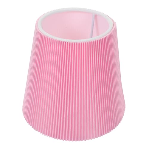 Ipetboom Plissee Lampenschirm aus PVC Stoff Leichter Ersatzschirm für Tischlampen Dekorativer Lampenschirm in Pastellrosa Passend für Nachttisch und Stehlampen Einfach zu Montieren von Ipetboom