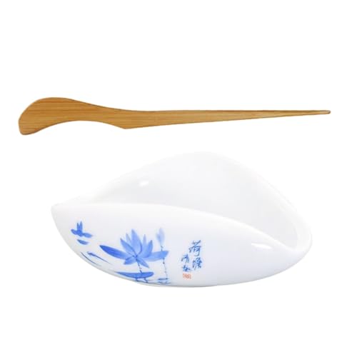 Ipetboom Porzellan Teeschaufel Teilig Ergonomisch Teelöffel für Losen Tee und Kaffee Bohnen Präsentation Chinesisches Tee Zubehör Kompakt und Leicht zu Reinigen von Ipetboom