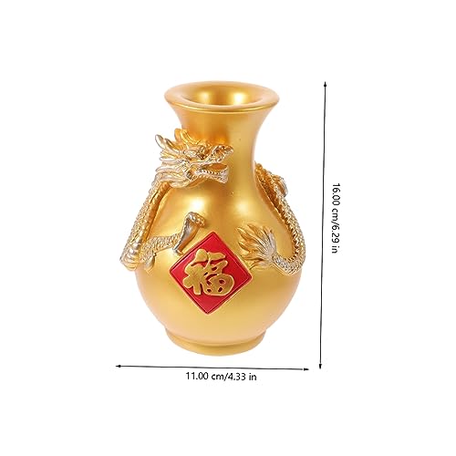 Ipetboom Resin Vase in Drachenform Goldfarbene Tischdekoration und Blumenbehälter Vielseitiges Feng Shui Ornament für Getrocknete Blumen Hydroponik und Langlebiges Kunstharz Design von Ipetboom
