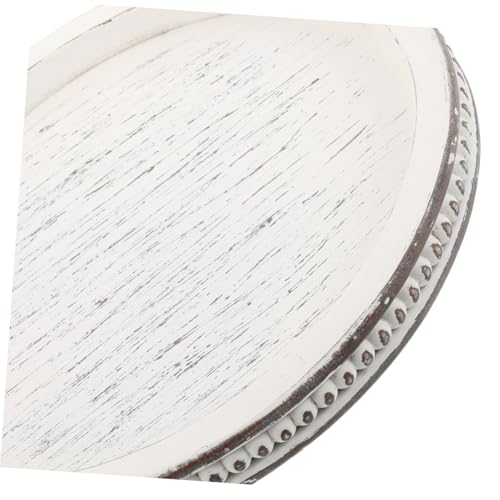 Ipetboom Rundes Dekoratives Farmhouse Tablett Vintage Stil Rustikales Serviertablett mit Veredeltem Look für Schmuck Kerzen Snacks Platzsparend für Wohn Esszimmer Beige von Ipetboom