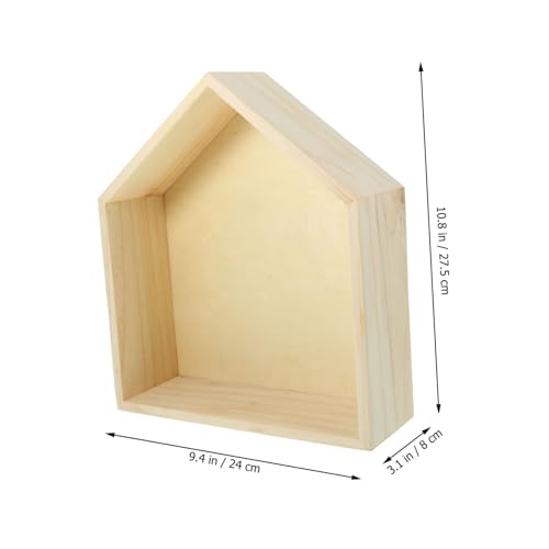 Ipetboom Rustikales Fünfeck Wandregal aus Massivholz Schwebendes Aufbewahrungsregal für Wohnzimmer und Büro Vielseitiges Organizer Board zur Wandmontage Mittelgroß Naturfarben von Ipetboom