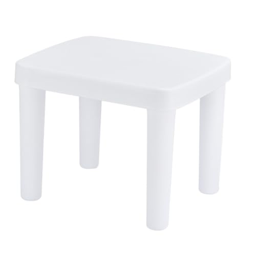 Ipetboom Rutsch Hocker aus Robustem Kunststoff Rutschfester Dicker Tritthocker für Wohnzimmer und Badezimmer Leichter Platzsparender Sitzhocker in Weiß Sicher von Ipetboom