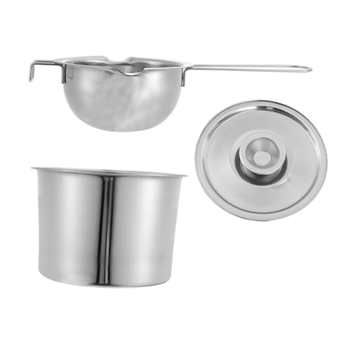 Ipetboom Schokoladenschmelztopf aus Edelstahl mit Deckel Doppelte Wasserschale für Gleichmäßiges Schmelzen von Butter Käse und Schokolade Einfach zu Reinigen für Backen und Fondue von Ipetboom