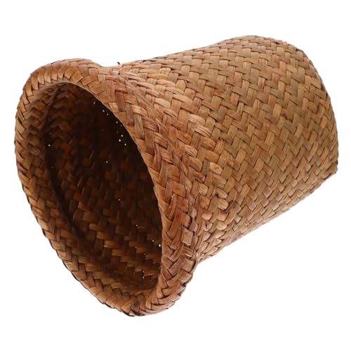 Ipetboom Seegras Geflochtener Aufbewahrungskorb Großer Desktop Sundry Basket Vielseitiger Dekorativer Organizer für Zuhause Büro Bad Handgefertigter Runder Korb für Ordnung und Stil von Ipetboom