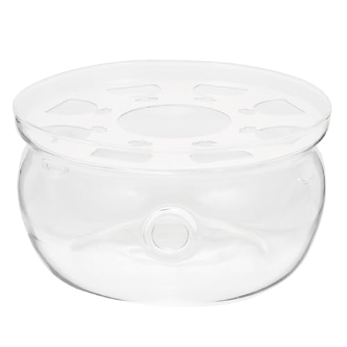Ipetboom Teekannen Wärmehalter Glas Weißer Runder Teekannen Stövchen mit Heizfunktion und Hitzeschutz Hitzebeständiger Teezubehör für Zuhause Büro und Tee Liebhaber von Ipetboom