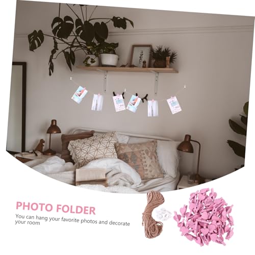 Ipetboom Teiliges Memo Clips mit Hanfseil und Praktischen Reißzwecken Liebevoll Geformte Holzklammern für DIY Foto Bastelwanddekoration Wiederverwendbar und Umweltfreundlich von Ipetboom