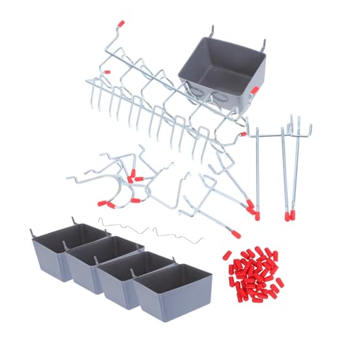 Ipetboom Teiliges Pegboard Haken mit Verstellbaren Kunststoffhaken und Metallhaltern Inklusive Aufbewahrungsbox für Garage Vielseitige Wandorganisation und Flexible Werkzeughalterung von Ipetboom