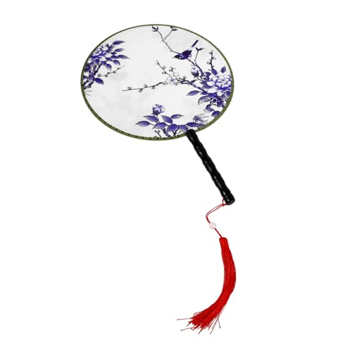 Ipetboom Traditioneller Chinesischer Runder Handfächer aus Holz und Großer Vintage Fächer für Tanzperformance Dekorativ und Praktisch für Sommerkühlung und Geschenkgebrauch von Ipetboom