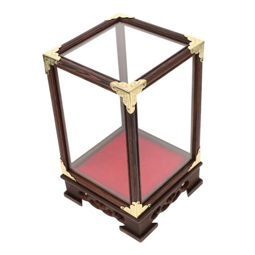 Ipetboom Transparente Glasvitrine mit Holzsockel Antike Sammler displaybox Staubdichte Acrylhaube Vielseitige Aufbewahrung für Figuren Kunstwerke und Wertvolle Dekorationen von Ipetboom