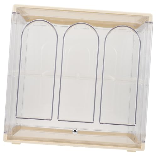 Ipetboom Transparenter Becherhalter Doppelstöckig Wasserbecher Organizer mit Staubschutz Platzsparende Aufbewahrungsbox für Kaffeetassen Gläser für Küche Bar und Restaurant von Ipetboom