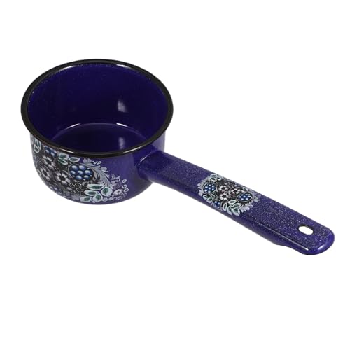 Ipetboom Vintage Emaillierte Wasserschöpfkelle mit Langem Griff Kleine Küchenschöpfkelle aus Robustem Material Retro Stil für Haushalt Garten Kantine und Restaurant Leicht zu Reinigen von Ipetboom