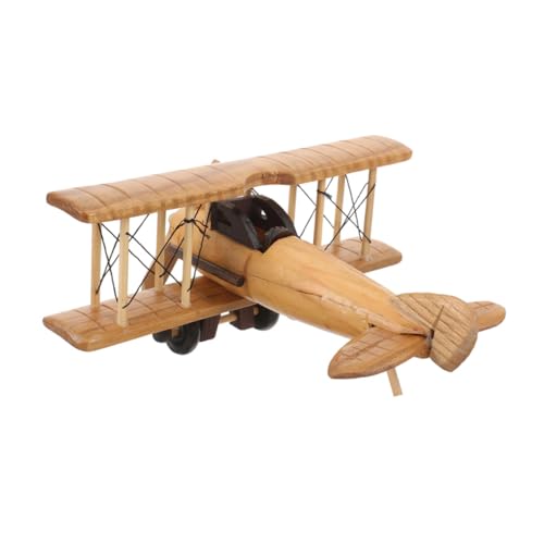 Ipetboom Vintage Holzflugzeug Modell Handgefertigt Retro Flugzeug Deko aus Holz für Tisch Büro Wohnzimmer Sammler von Ipetboom