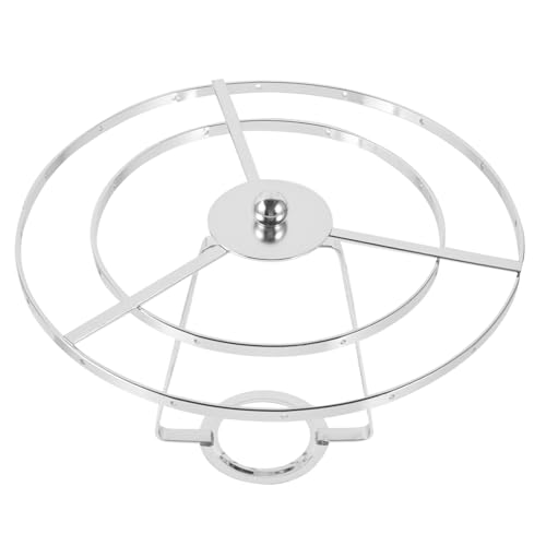 Ipetboom Vintage Kristall Lampenhalterung aus Metall Robustes DIY Lampenschirm Gestell Zweischichtiges Lampenständer Vielseitig für Tisch Deckenleuchten Silberfarbene Halterung für von Ipetboom