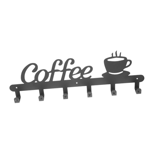 Ipetboom Wandregal Mug Rack aus Schwarzer Wandhalter für Kaffeetassen Platzsparendes Organizer Tassenregal zur Wandmontage Dekoratives Wandregal für Küche Büro Einfache Reinigung und von Ipetboom