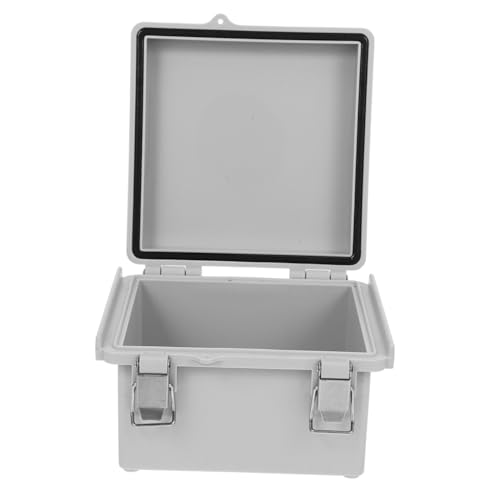 Ipetboom Wasserdichte Anschlussdose mit Edelstahl klappverschluss Wetterfeste Verteilerdose für Außenelektrik Großes Projektgehäuse Einfache Montage Grauer Kunststoffkasten von Ipetboom