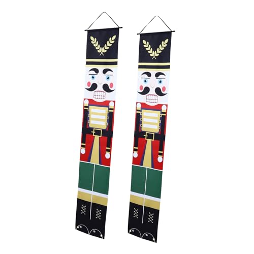 Ipetboom Weihnachtliche Türdekoration Walnuss Soldat Hängendes Banner Festliches Couplet für Innenbereich und Weihnachtsfeier von Ipetboom