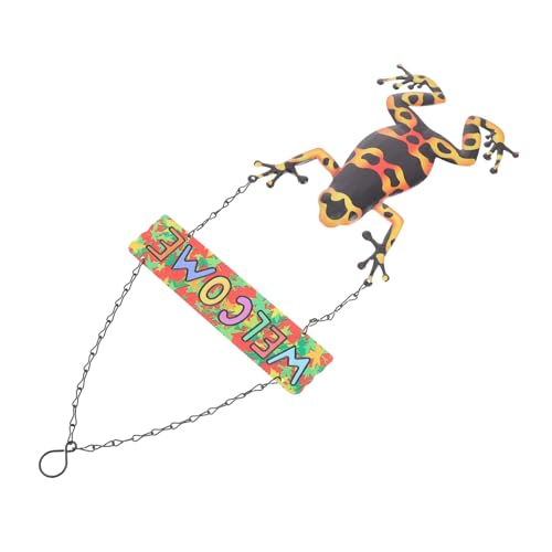 Ipetboom Willkommensschild Aus Eisenkunst in Froschform Eingangsschild-Dekoration Für Garten-Outdoor Wandanhänger Zum Aufhängen Willkommensornament Für Tür Und Fenster von Ipetboom