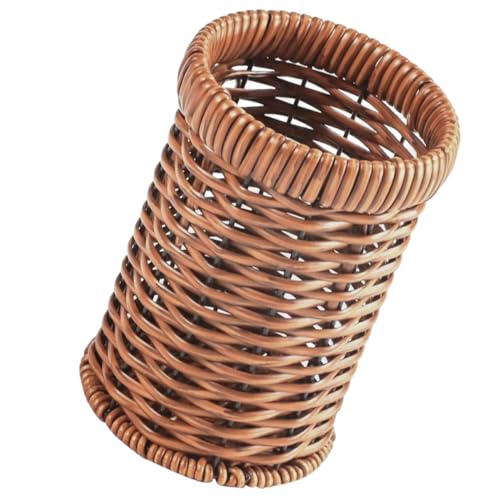Ipetboom Woven Besteckhalter Imitation Rattan Küchen Organizer Großer Aufbewahrungskorb für Löffel Gabel Messer Vielseitiger Besteckorganizer für Alltag Buffet Party Picknick von Ipetboom