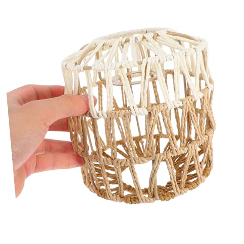 Ipetboom Woven Lamp Shade Deckenleuchte Boho Stil Paper Rope Lampenschirm Handgefertigt Rustikal Für Wohnzimmer Esszimmer Hotel Fassung Lochmaß von Ipetboom