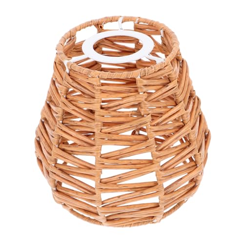Ipetboom Woven Rattan Lampenschirm Korbgeflecht Pendelleuchte Lampenschirm Korrosionsbeständig Sanfte Lichtstreuung Robuste Deckenleuchte für Esszimmer Landhausstil Schlafzimmer Dekoration von Ipetboom