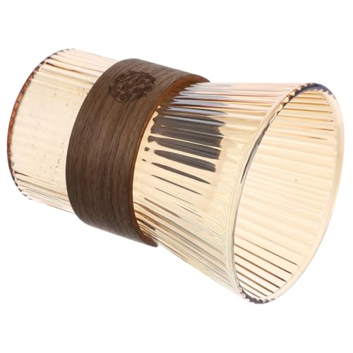 Ipetboom Zahnputzbecher mit Holzgriff Klarer Mundspülbecher für Badezimmer Wiederverwendbarer Leicht zu Reinigender Trinkbecher Design Vielseitig für Mundspülung und Wasser Trinken von Ipetboom