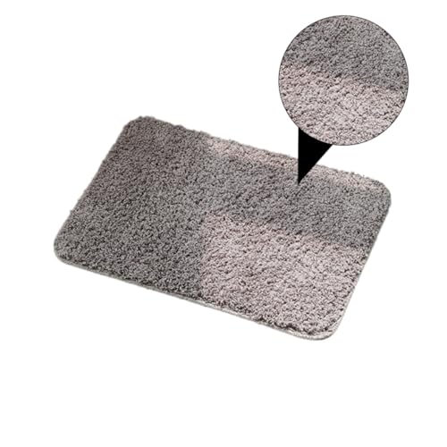 Ipetboom rutschfeste Berber Fleece Badematte Dunkelgrau Saugfähige Weiche Fußmatte mit Anti rutsch Boden Waschbarer Teppich für Bad Schlafzimmer Wohnzimmer und Küche von Ipetboom
