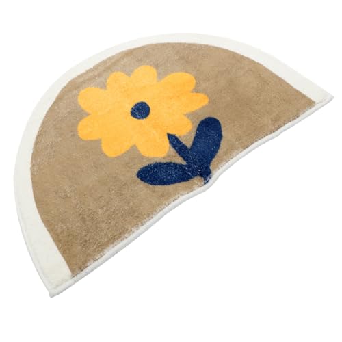 Ipetboom rutschfeste Saugfähige Badematte aus Weichem Dickem Kunstpelz Halbkreisförmiger Badezimmerteppich Dekorativer Badvorleger für Innenbereich und Eingangsbereich von Ipetboom