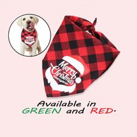 Rot Kariertes Weihnachts Hunde Bandana | Grün Kariertes Weihnachten Hund Geschenk Hundekleidung Hundehalskette von Ipetdesigns