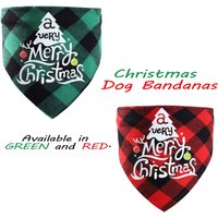 Rot Kariertes Weihnachts Hunde Bandana | Grün Kariertes Weihnachts-Bandana Frohe Weihnachten Hunde Bandana Hundekleidung Hundehalskette von Ipetdesigns