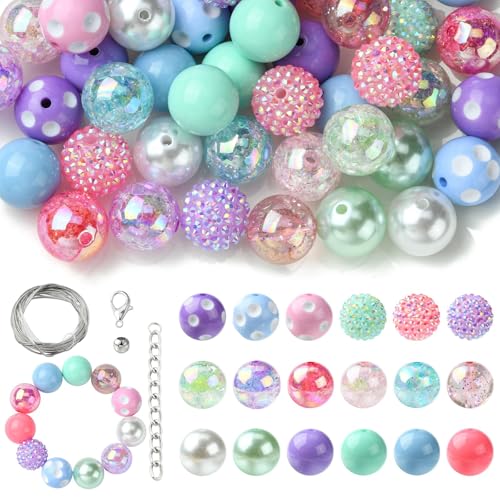 Ipotkitt 50pcs Random Candy Color Acryl Runde Perlen Kit Kunststoff Strass Perlen Disco Ball Perlen Crackle Perlen für DIY Handwerk Stift Schmuckherstellung Ipotkitt 50pcs Random Candy Color Acryl Runde Perlen Kit Kunststoff Strass Perlen Disco Ball Perlen Crackle Perlen für DIY Handwerk Stift Schmuckherstellung von Ipotkitt