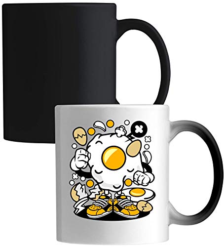 Iprints Cartoon Style Egg Urban Sunny Side Up Omelette Ceramic Magic Mug von Iprints